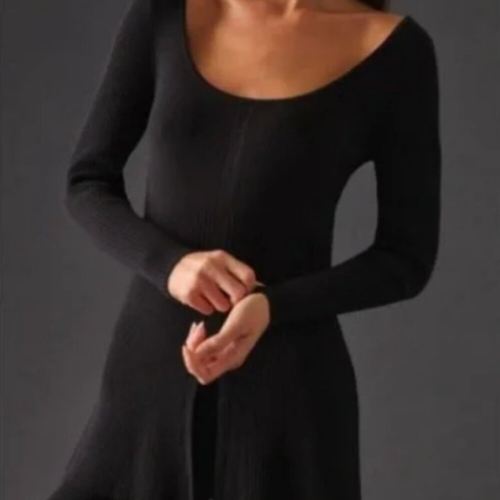 NWT Anthropologie Daily Practice Bell Meadow Lace-Back Top Black Size XL